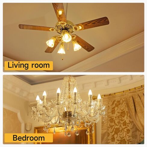 SHINESTAR 6 Pack E12 Candelabra Bulb 40 Watt, 5000K Daylight, Small Base LED Ceiling Fan Light Bulbs, Non-Dimmable in Saudi Arabia