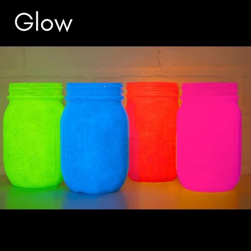 FolkArt Neon and Glow-in-the-Dark Acrylic Craft Paint Set, 8 Colors, 2 fl oz each 4 Beautiful Neon Colors that Glow Under a Blacklight and 4 Glow-in-the-Dark Colors Glow Colors: Neutral Glow, Green in Saudi Arabia