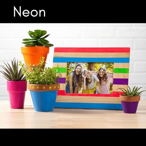 FolkArt Neon and Glow-in-the-Dark Acrylic Craft Paint Set, 8 Colors, 2 fl oz each 4 Beautiful Neon Colors that Glow Under a Blacklight and 4 Glow-in-the-Dark Colors Glow Colors: Neutral Glow, Green in Saudi Arabia
