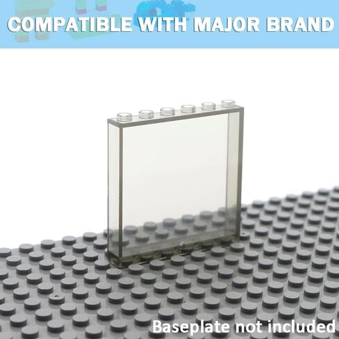 MALEKO Transparent Clear Window House Building Bricks, Classic Flat Plates Pieces and Parts Block Compatible with Major Brands (Clear 30pcs 1x6x5) in Kuwait