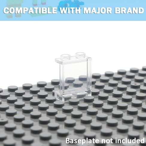 MALEKO Transparent Clear Window House Building Bricks, Classic Flat Plates Pieces and Parts Block Compatible with Major Brands (Clear 30pcs 1x6x5) in Kuwait