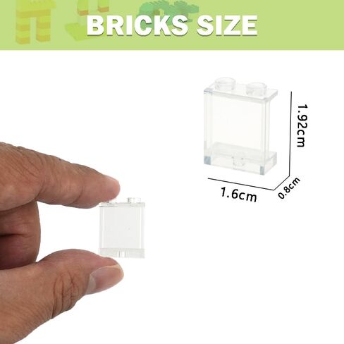 MALEKO Transparent Clear Window House Building Bricks, Classic Flat Plates Pieces and Parts Block Compatible with Major Brands (Clear 30pcs 1x6x5) in Kuwait