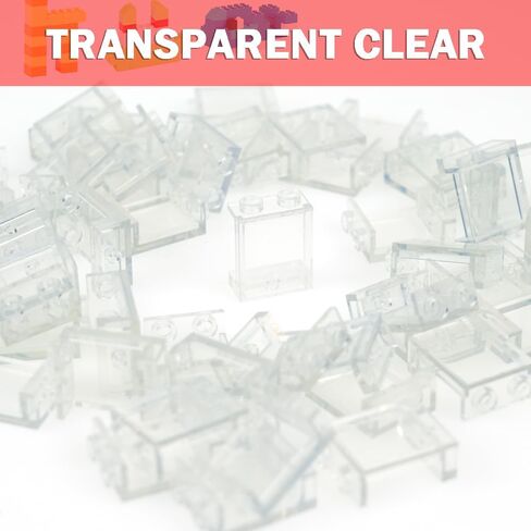 MALEKO Transparent Clear Window House Building Bricks, Classic Flat Plates Pieces and Parts Block Compatible with Major Brands (Clear 30pcs 1x6x5) in Kuwait