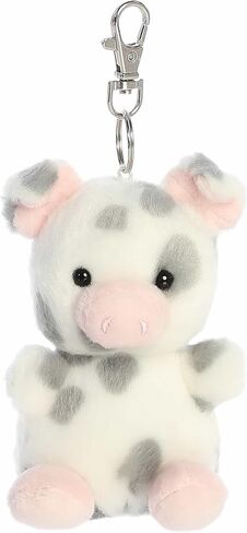 Aurora® Adorable Palm Pals™ Piggles Spotted Piglet™ Clip-On- Fun Collectible Plush For Kids and Adult Collectors - Perfect For Backpacks and Birthday Gifts - Gray 4 Inches in Saudi Arabia