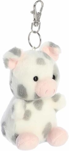 Aurora® Adorable Palm Pals™ Piggles Spotted Piglet™ Clip-On- Fun Collectible Plush For Kids and Adult Collectors - Perfect For Backpacks and Birthday Gifts - Gray 4 Inches in Saudi Arabia