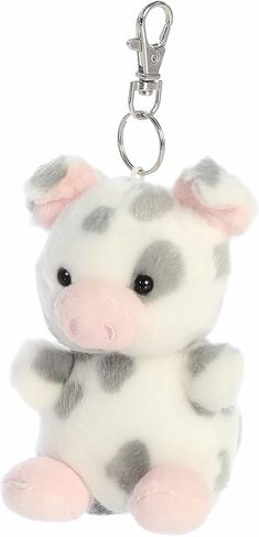Aurora® Adorable Palm Pals™ Piggles Spotted Piglet™ Clip-On- Fun Collectible Plush For Kids and Adult Collectors - Perfect For Backpacks and Birthday Gifts - Gray 4 Inches in Saudi Arabia