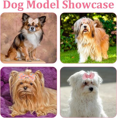 20 PCS Sakura Pink Dog Hair Bow ، Bow Bow Bow with Rubber Bands مرنة ، مزيج على النمط المصنوع يدويًا الكلاب اللطيفة GOOMING BOWKNOT BOWKNOT TOP FOUR in Kuwait