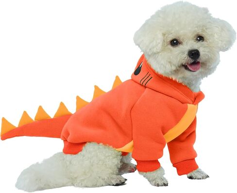 Lelepet Dinosaur Costume - Large Dog Halloween Costume, Warm Fleece Hoodie for Small Dogs, Thick Sweatshirt, French Bulldog, Beagle, Lab, Dachshund, Greyhound, Pitbull, Purple （XS-2XL in Kuwait