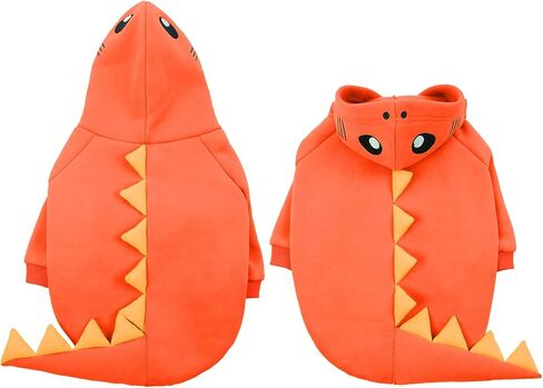 Lelepet Dinosaur Costume - Large Dog Halloween Costume, Warm Fleece Hoodie for Small Dogs, Thick Sweatshirt, French Bulldog, Beagle, Lab, Dachshund, Greyhound, Pitbull, Purple （XS-2XL in Kuwait