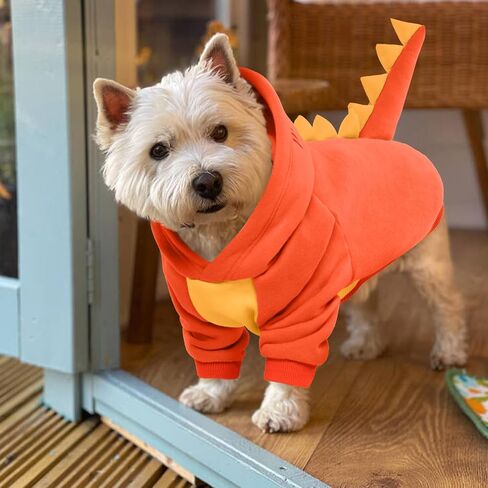 Lelepet Dinosaur Costume - Large Dog Halloween Costume, Warm Fleece Hoodie for Small Dogs, Thick Sweatshirt, French Bulldog, Beagle, Lab, Dachshund, Greyhound, Pitbull, Purple （XS-2XL in Kuwait