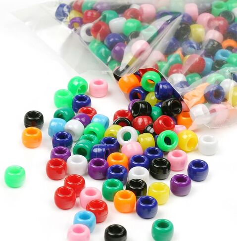 Melius 1000pcs Bony Beads Beads ، حبات المهر الملونة 9 ملم للأساور ، ضفائر الشعر ، صنع المجوهرات (ألوان صلبة) in Kuwait