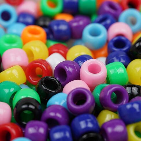Melius 1000pcs Bony Beads Beads ، حبات المهر الملونة 9 ملم للأساور ، ضفائر الشعر ، صنع المجوهرات (ألوان صلبة) in Kuwait