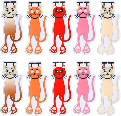 الإشارات الإبداعية الإبداعية الملونة Cat ، 10pcs Cat Paw Acrylic Lockmark Set ، فريدة من نوعها دراسة قرطاسية هدايا لمحبي القط (10pcs مجموعة أ) in Kuwait