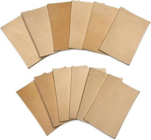 Leather Practice Pieces Pack 12 - Oak Vegetable Leather Practice Pieces for Crafting Bookmarks and Key Fobs - Can Be Personalized (3" x 4.5") in Saudi Arabia