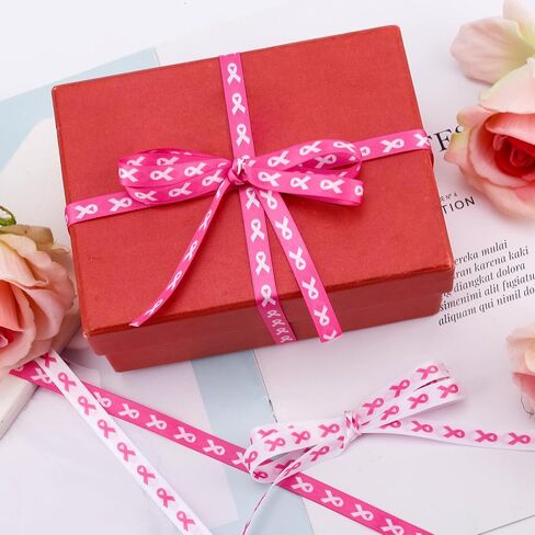 Boxob 2 Rolls Pink & White Thowisher Armbons ، Polyester Printing Printing Production Products Attisors Exclseories for Hight in Saudi Arabia