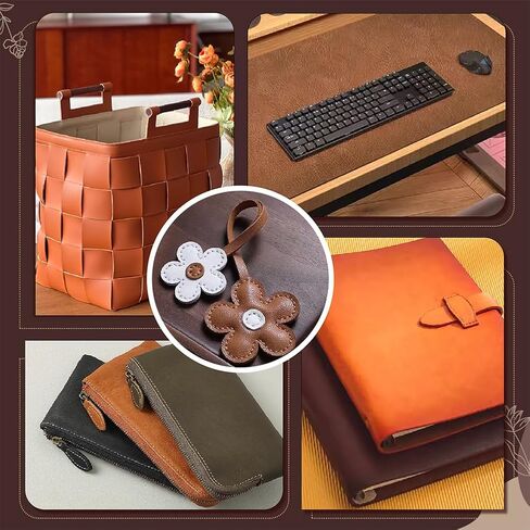 AHANDMAKER 5 Pcs Laserable Leather Sheets, 9.8 x 11.8 inch Leatherette Patches Blanks Laserable Engravable Faux Leatherette Sheets Laser Engraving Art Craft Supplies and Materials, Reddish Brown in Saudi Arabia