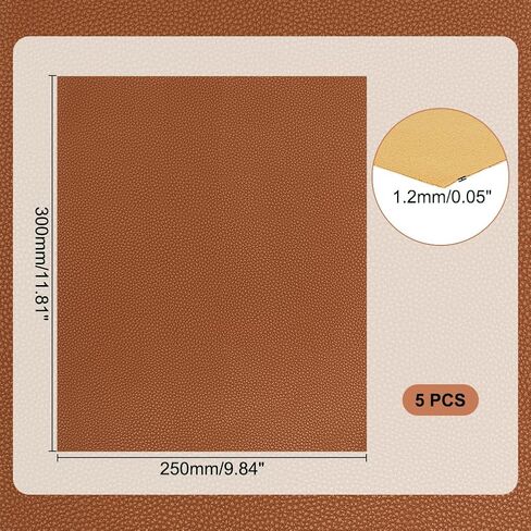 AHANDMAKER 5 Pcs Laserable Leather Sheets, 9.8 x 11.8 inch Leatherette Patches Blanks Laserable Engravable Faux Leatherette Sheets Laser Engraving Art Craft Supplies and Materials, Reddish Brown in Saudi Arabia