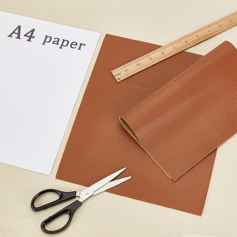 AHANDMAKER 5 Pcs Laserable Leather Sheets, 9.8 x 11.8 inch Leatherette Patches Blanks Laserable Engravable Faux Leatherette Sheets Laser Engraving Art Craft Supplies and Materials, Reddish Brown in Saudi Arabia