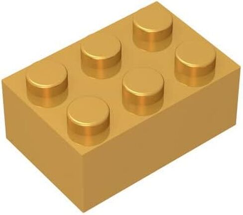 Classic Bulk Brick Block 2x3, 100 Piece Golden Brick 2x3,Compatible with Lego Parts and Pieces 3002, Creative Play Set - Compatible with Major Brands(Colour:Golden) in Saudi Arabia