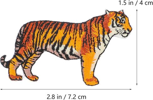 Tiger Applique Animal Embroidery Patches: Tiger Iron On Patch 2pcs Clothing Sew On Patches Garment Stickers for DIY Valentines Jeans Jackets Arts Craft Sew Making in Saudi Arabia