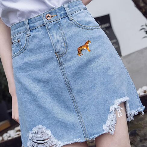 Tiger Applique Animal Embroidery Patches: Tiger Iron On Patch 2pcs Clothing Sew On Patches Garment Stickers for DIY Valentines Jeans Jackets Arts Craft Sew Making in Saudi Arabia