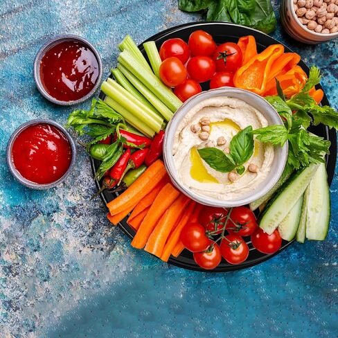 Frcctre 12 Pack Plastic Serving Tray with Lid, 12" Plastic Disposable Food Serving Platters with Clear Dome Lids, Stackable Round Trays for Party, Takeout Food, Catering, Picnic in Saudi Arabia