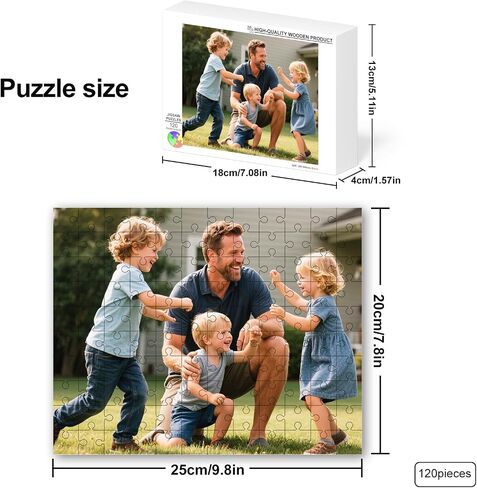 Custom Puzzle from Photos, Personalized Photo Puzzle 35/70/120/500/1000 Pieces with Picture and Text, Personalized Gifts for Family, Wedding, Kids, Dad, Pet, Unique Couple Gifts in Saudi Arabia