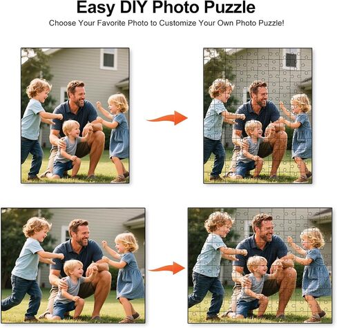 Custom Puzzle from Photos, Personalized Photo Puzzle 35/70/120/500/1000 Pieces with Picture and Text, Personalized Gifts for Family, Wedding, Kids, Dad, Pet, Unique Couple Gifts in Saudi Arabia