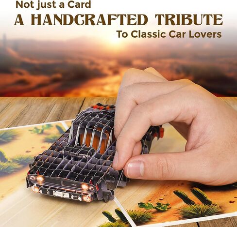 Classic Car 3D Pop Up Card – Birthday Cards for Men, Father’s Day Card Car Theme, Muscle Car Greeting Card, Unique Gift for Classic Car Lover, Handmade Keepsake for Dad, Husband, or Boyfriend in Saudi Arabia