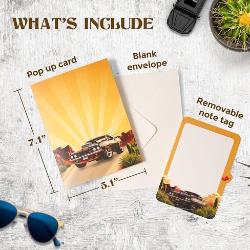 Classic Car 3D Pop Up Card – Birthday Cards for Men, Father’s Day Card Car Theme, Muscle Car Greeting Card, Unique Gift for Classic Car Lover, Handmade Keepsake for Dad, Husband, or Boyfriend in Saudi Arabia