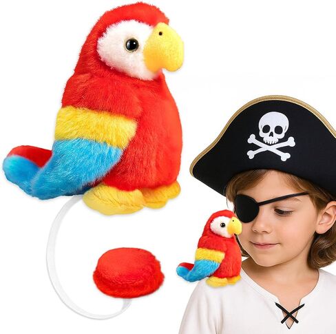Halloween Magnetic Shoulder Parrot for Pirate Costume Stuffed Animal Plush Prop Party Costume Accessories for Halloween (Parrot, Count, 1) in Saudi Arabia