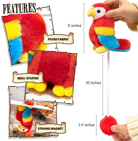 Halloween Magnetic Shoulder Parrot for Pirate Costume Stuffed Animal Plush Prop Party Costume Accessories for Halloween (Parrot, Count, 1) in Saudi Arabia