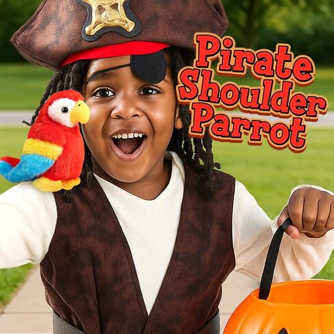 Halloween Magnetic Shoulder Parrot for Pirate Costume Stuffed Animal Plush Prop Party Costume Accessories for Halloween (Parrot, Count, 1) in Saudi Arabia