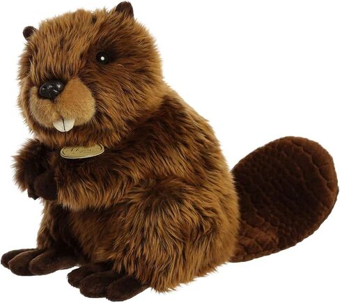 Aurora® الواقعية Miyoni® Beaver حيوان محشو - التفاصيل النابضة بالحياة - الرفقة العزيزة - بني 9 بوصات in Saudi Arabia