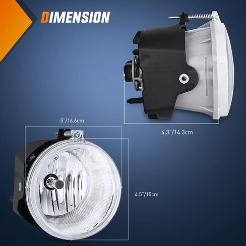 مجموعة مصابيح الضباب Nilight متوافقة مع 2005-2010 Dodge Grand Caravan Charger Nitro Challenger 2004-2010 Chrysler Town & Country Sebring Pacifica 2007-2010 Jeep Patriot Compass، ضمان لمدة عامين in Kuwait