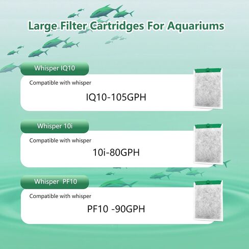 حوض Aquarium 10 حزمة خراطيش مرشح متوسطة متوافقة مع مرشحات الهمس 10i IQ10 PF10 فلاتر الطاقة in Kuwait