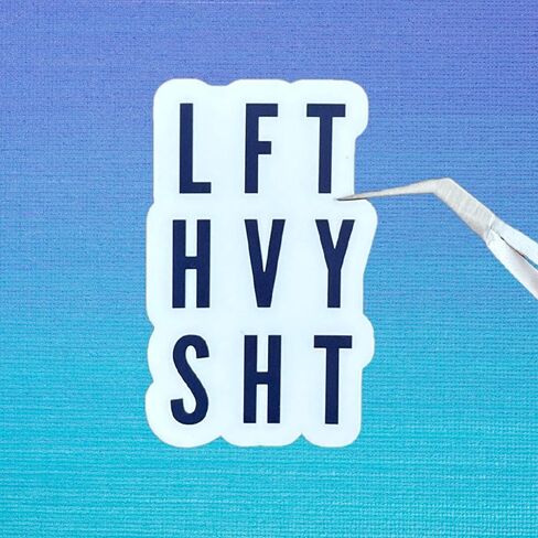 LFT HVY Gym Sticker for Water Bottle, Fitness Sticker for Water Bottle, Lift Heavy Workout Sticker, Weightlifting Sticker, Crossfit Sticker, 3 inches, Matte Finnish in Saudi Arabia