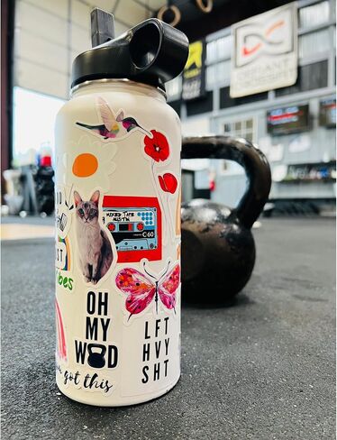 LFT HVY Gym Sticker for Water Bottle, Fitness Sticker for Water Bottle, Lift Heavy Workout Sticker, Weightlifting Sticker, Crossfit Sticker, 3 inches, Matte Finnish in Saudi Arabia