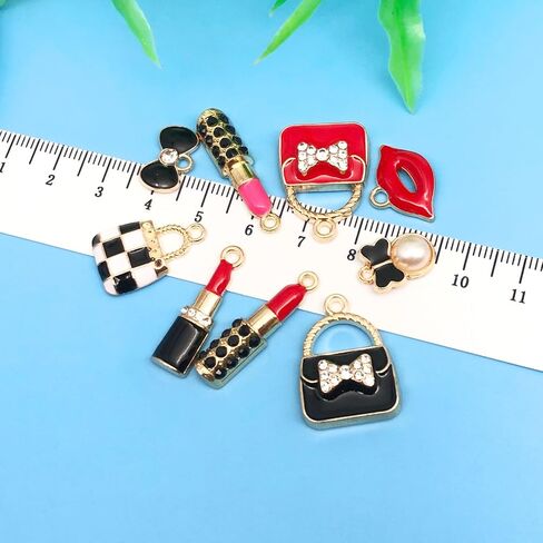 Youdiyla 32pcs Alloy enamel women's suit series Pendant Jewelry Making DIY Keychain Earrings Pendant Various Design Charms for Jewelry Making Bracelets Necklace (SN214) in Kuwait