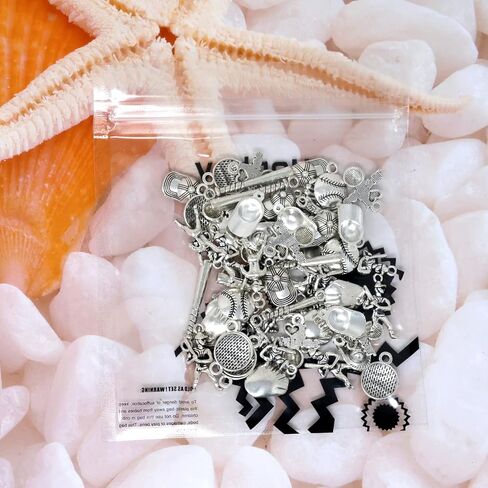 Honbay 60pcs alloy ball Sports Charms Softball charms قلادة قفازات الكرة اللينة لاعبي Cap Player Pendants لأقراط Making Jewely Netclace Making (6 Style) in Saudi Arabia