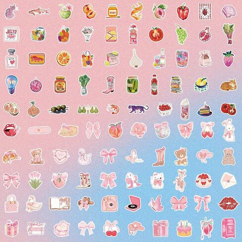 300 PCS ملصقات جمالية coquette ، ملصقات القوس الوردي اللطيف لأجهزة الكمبيوتر المحمولة ، زجاجات المياه ، المجلات ، ملصق جرلي للنساء ، فتاة ، بالغ ، أطفال in Kuwait