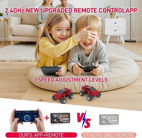 Toy RC Remote Control Car للأولاد الذين تتراوح أعمارهم بين 3 4 5 6 ، 1:64 Scale RC Tuy Truck مع 2.4 جيجا هرتز التحكم في السرعة 3 ، و Diecast Alloy Trucks Trucks Homps for Boys and Girls in Kuwait