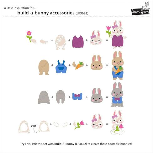 Lawn Fawn LF3683 Build-A-Bunny Accessories Stand-Alone Die in Saudi Arabia