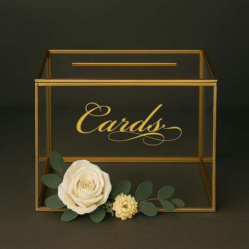 Elegant “Cards" Decal for Wedding Card Box – Multiple Sizes & Colors Available – Vinyl Sticker Only – Box Not Included in Saudi Arabia