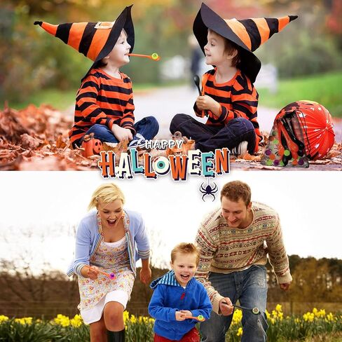 Gejoy 18 يضع لعبة Halloween Egg and Spoon Race Game مجموعة 18 توهجًا في كرات الارتداد المظلمة و 18 ملعقة بيض وملعقة تتابع لعبة الإمدادات الحفلات (أسلوب مقلة) in Saudi Arabia