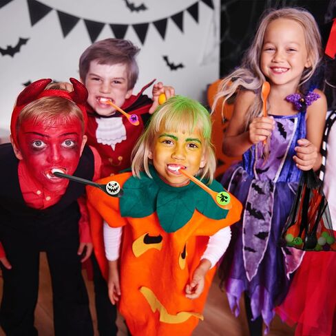 Gejoy 18 يضع لعبة Halloween Egg and Spoon Race Game مجموعة 18 توهجًا في كرات الارتداد المظلمة و 18 ملعقة بيض وملعقة تتابع لعبة الإمدادات الحفلات (أسلوب مقلة) in Saudi Arabia
