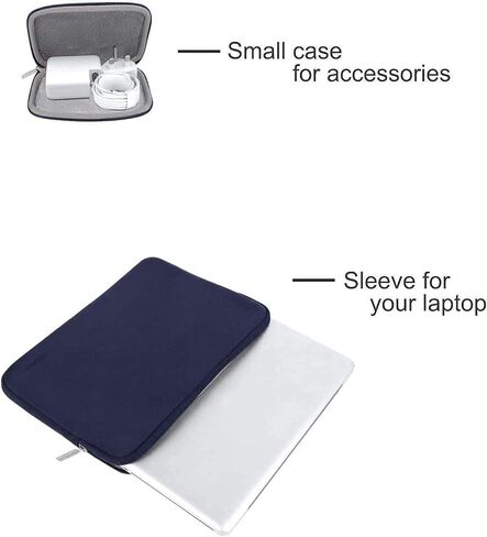 MOSISO Compatible with MacBook Air 13.6 inch Case 2022 Release A2681 M2, Neoprene Sleeve Bag with Small Case&Plastic Hard Case&Keyboard Cover&Screen Protector&Type C Adapter 2 Pack,Navy Blue in Saudi Arabia