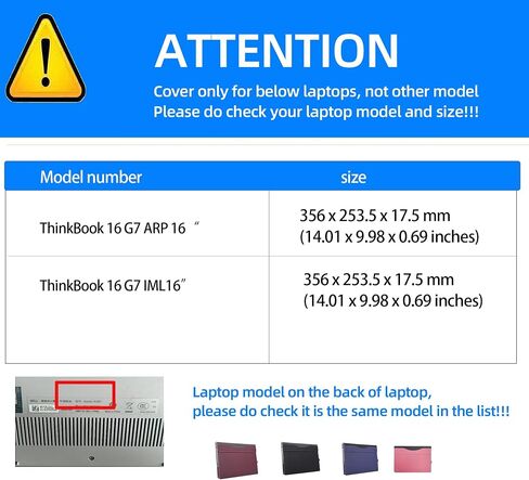 Laptop Case for Lenovo ThinkBook 16 G7 ARP Laptop [not Compatible with Any Other Model] ， 2 in 1 PU Leather Inside Pocket Cover (Dark Gray) in Saudi Arabia