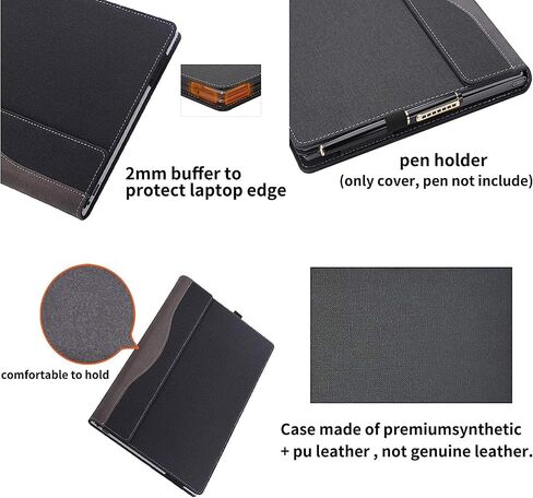 Laptop Case for Lenovo ThinkBook 16 G7 ARP Laptop [not Compatible with Any Other Model] ， 2 in 1 PU Leather Inside Pocket Cover (Dark Gray) in Saudi Arabia