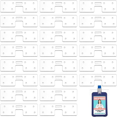 Benecreat 24pcs شارة Buddy Topper ، 3.4x1.2inch شارة الشارات الأفقية العمودية ، مثالية لبطاقات شارة موظفي الممرضات in Saudi Arabia